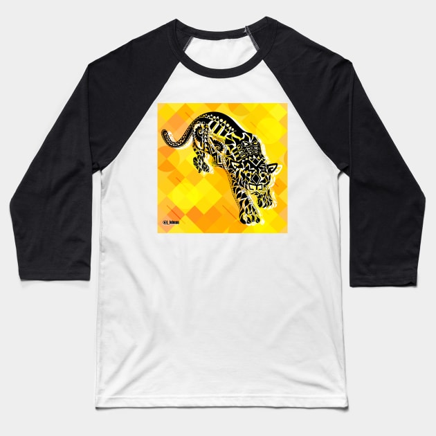 golden jaguar ecopop Baseball T-Shirt by jorge_lebeau